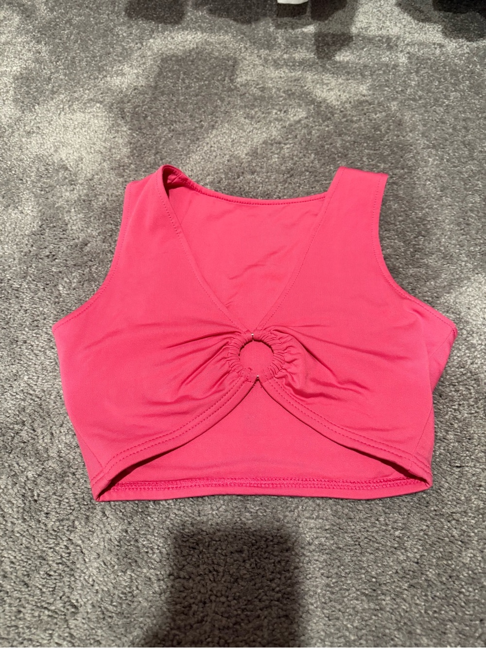 Women's Pink Ring-Front Cropped Tank Top